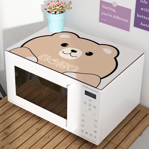 Microwave oven cover dust cover diatom mud cartoon waterproof and oil-proof universal oven cover refrigerator washing machine fabric cover