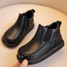 男童真皮马丁靴棉鞋男童潮流切尔西靴短靴休闲头层牛皮男童皮靴