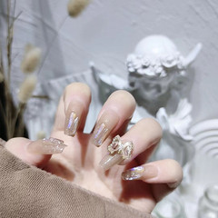 B544 Twilight City European and American style ballet fashion handmade wearable nails crystal butterfly aurora diamond fake nail patches