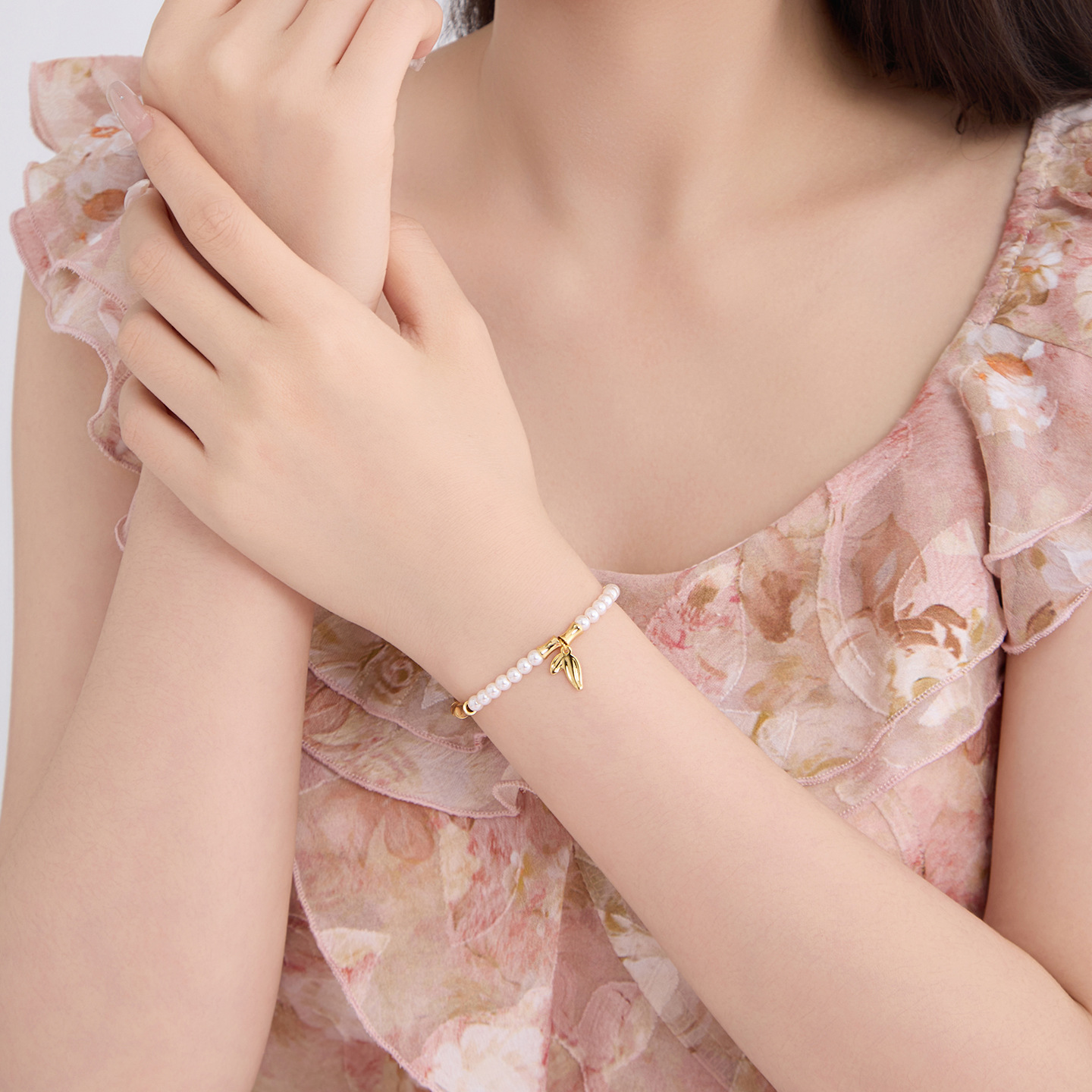 Xuping simple estilo japonés y coreano imitación de pulseras de perlas aleación de cobre de oro nuevo estilo chino joyería de bambú al por mayor