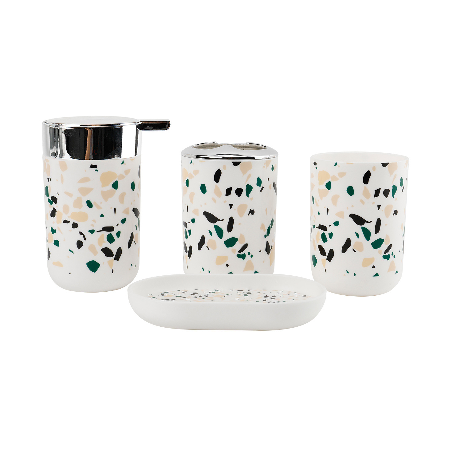 Nuevo kit de baño de plástico baño conjunto de artículos de baño baño baño hogar conjunto de impresión