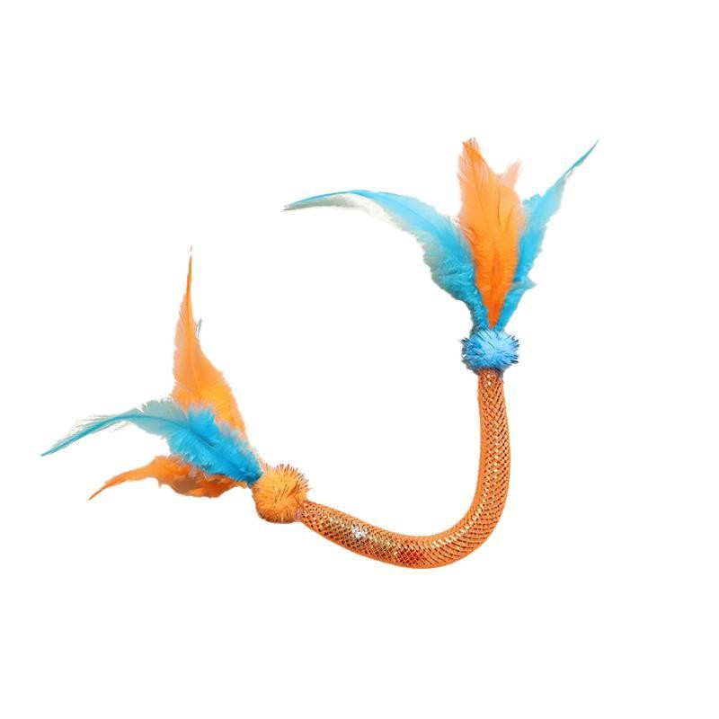 Juguetes de cuerda elástica para gatos, plumas de menta para gatos, palos para gatos, cuerda elástica retráctil para mascotas, juguetes para gatos al por mayor