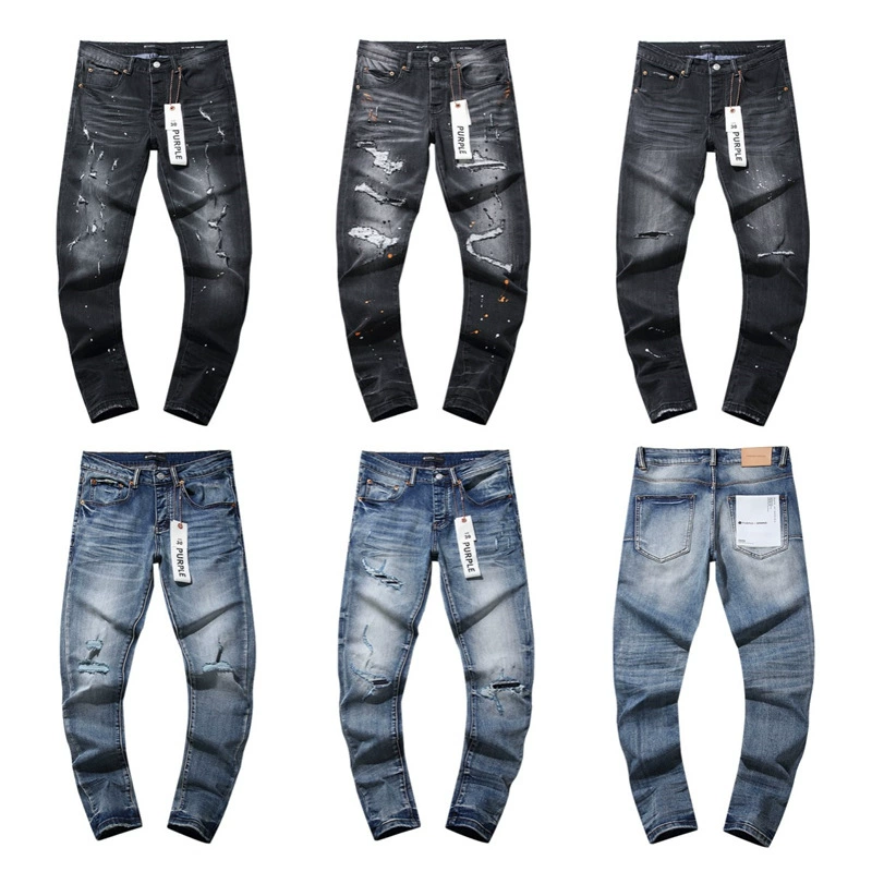 Purple Brand новый чернильный принт Meitao High Street Ретро дыры случайный тренд джинсовые брюки для мужчин и женщин