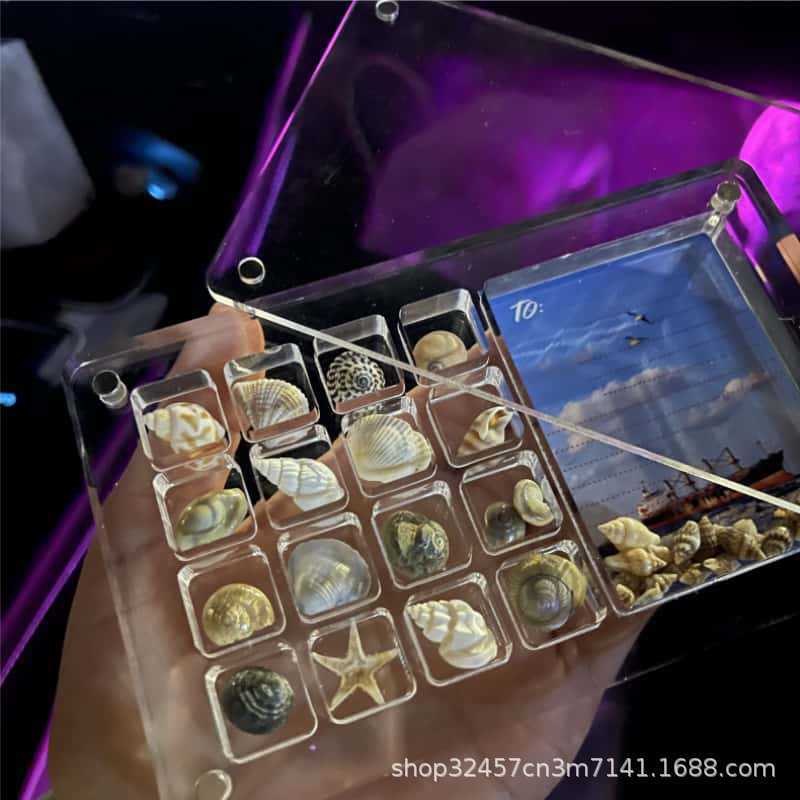アクリル高透明磁気シェル収納ボックス 17 グリッドフォトフレームディスプレイボックスミニ顔料包装ボックス在庫あり|undefined