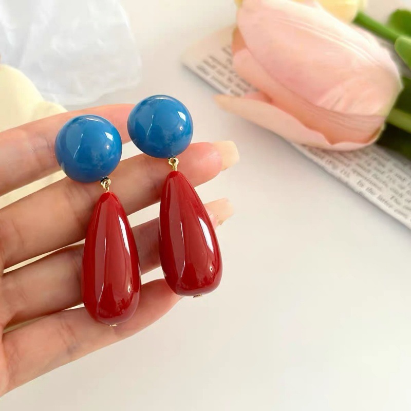 Retro geometric fashionable trend earrings drop-shaped