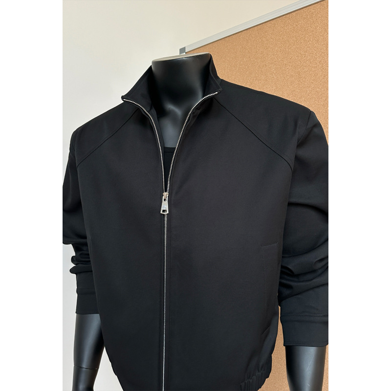 Cleanfit Deconstructed Three-proof For Men, Spring Trendy American-style Short Workwear Jacket With Stand-up Collar,_voghion.com