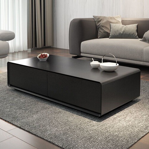 3l modern living room simple coffee table Nordic rectangular size apartment creative storage high-end black and gray tea table tea