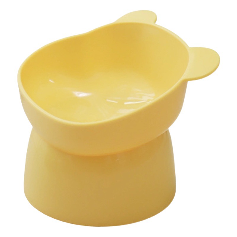 Oso de dibujos animados de patas altas gato tazón para mascotas oblicua boca cuello protección gato comida tazón alimentación agua potable gato tazón al por mayor