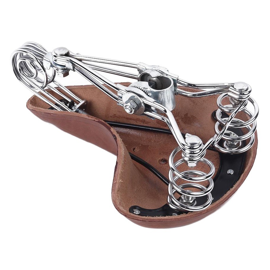 Bicicleta Silla de cuero real tres-Primavera cojín retro asiento de coche asiento de cuero silla bicicleta accesorios