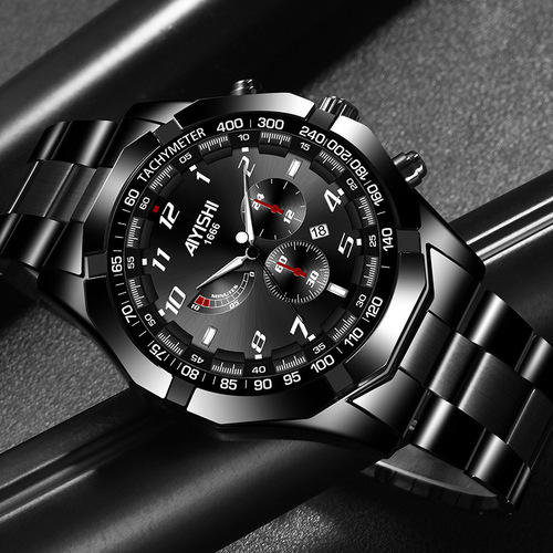 AIS AIYISHI1666 men's new Swiss casual business non-fully automatic calendar hollow luminous men's watch