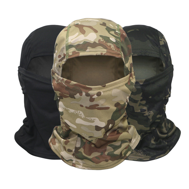 Camouflage Breathable Sun Protective Headgear Military Fan Tactical Camouflage Outdoor Riding Fishing Hiking Camping Ski Pullover Mask