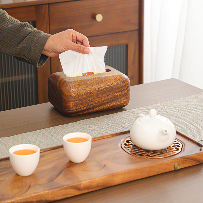 Caja de toallas de madera caja de toallas de madera sólida caja de toallas de pan de madera