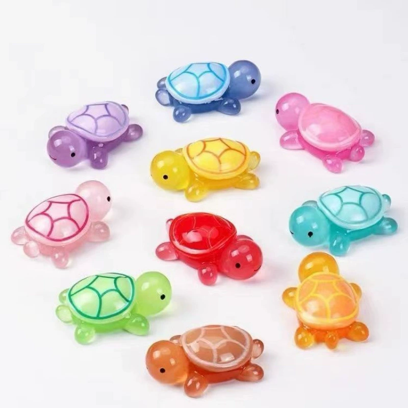 Новые светящиеся черепахи из смолы, маленькие украшения, кремовый клей, аксессуары, черепаха «сделай сам», украшения для автомобиля Jenga, игрушки