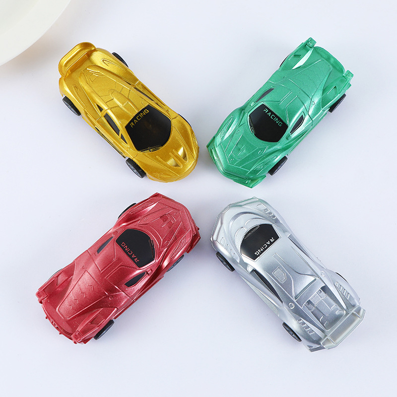 4 colores dorado carro de carreras de carro de niños galvanizado carro de simulación de automóviles que se colocan en el patio de recreo juguetes