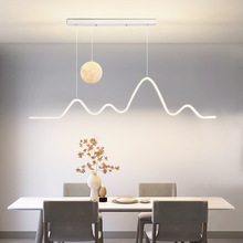 餐廳吊燈現代簡約創意個性北歐LED長條餐桌吧台飯廳輕奢燈設計感
