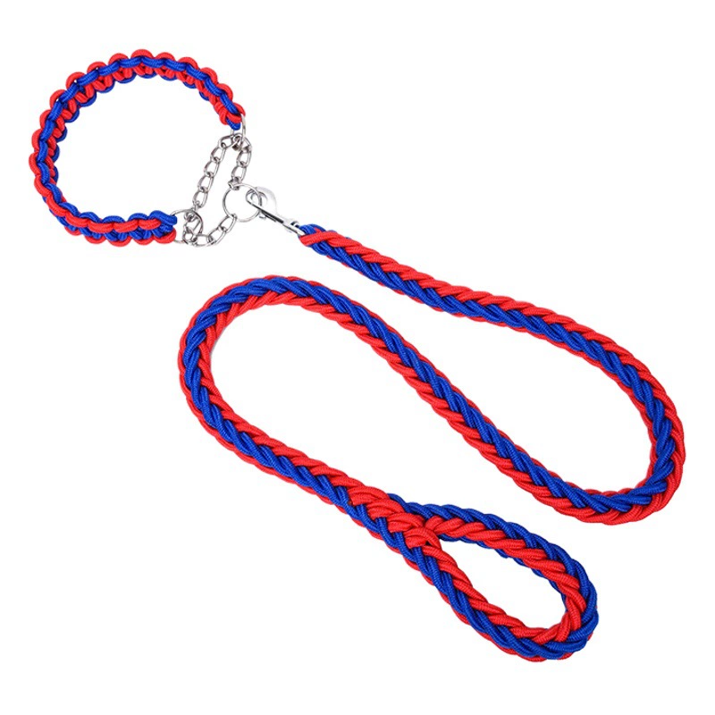 В наличии оптом полипропиленовый восьмиступенчатый Плетеный Большой собачий трос ошейник для собак взрывозащищенный Дырокол ошейник тяговый трос P цепь