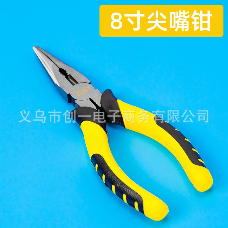 Mango de cuero Tigre Alicates de punta afilada de 8 pulgadas