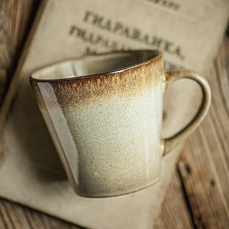 Amazon vintage taza de agua 2024 nuevo color de la serie de tazas de café de cerámica regalo taza de color de taza de menú de gradiente