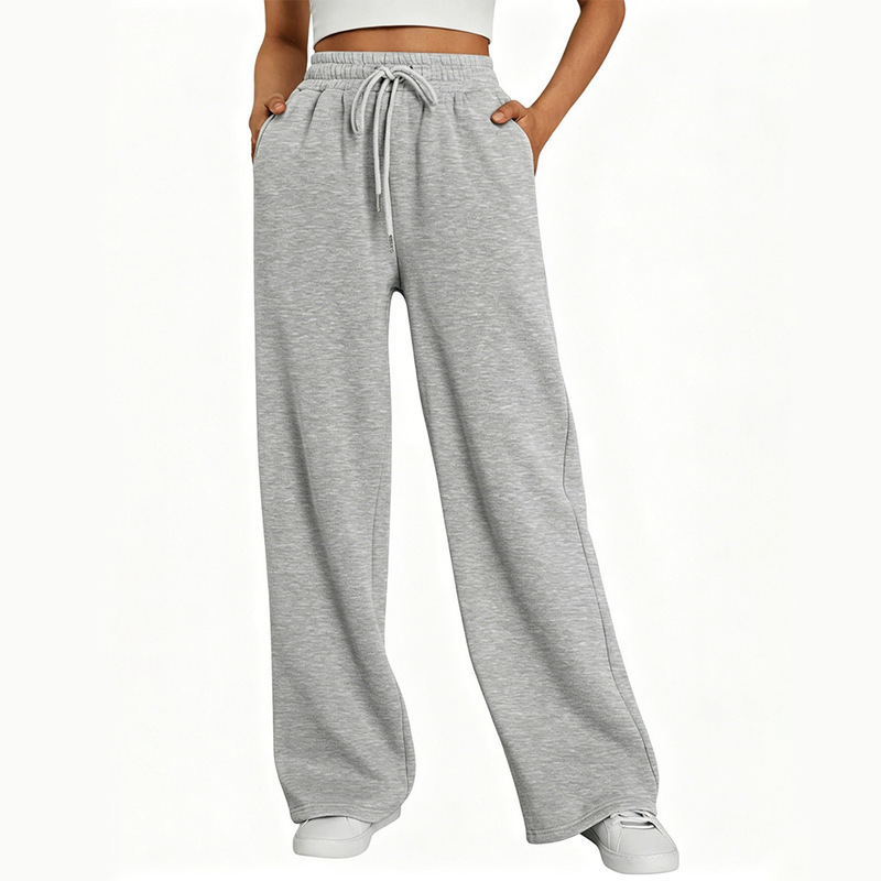 Cross-Border Amazon Women's Loose Wide-Leg Pants, Foreign Trade European and American Drawstring Pocketed Casual Sweatpants for Women Cross-Border Amazon Women's Loose Wide-Leg Pants, Foreign Trade European and American Drawstring Pocketed Casual Sweatpants for Women