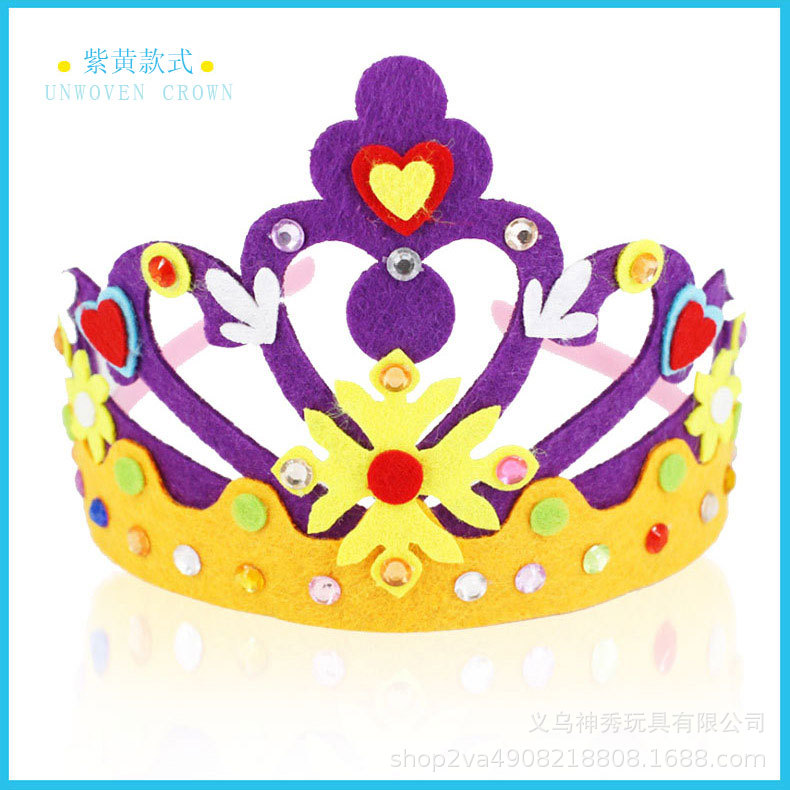 DIY material hecho a mano paquete kindergarten no tejido corona creativo pegatinas regalo de cumpleaños