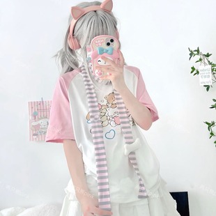 Subculture Scarf Y2K Two-dimensional Stripesd PunK HarajuKu Millennium Sexy Dopamine Accessories Thin Scarf ins Trend