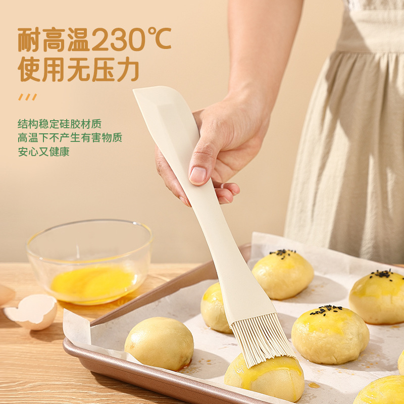 Nuevo tipo integral de cepillo de silicona de doble propósito raspador de silicona de grado alimenticio raspador de crema de cocina herramienta de limpieza