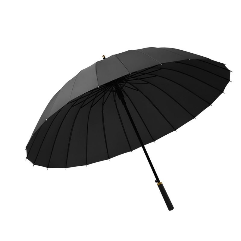Paraguas automático de 24 huesos más grandes Paraguas recto de doble mango largo Paraguas de regalo de negocios para hombres Paraguas publicitario Logotipo personalizado