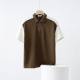 Japanese STyle Simple Splicing Half-zip polo ShirT Men's Summer Loose Lapel ShorT-sleeved T Paul ShirT VersaTile Top