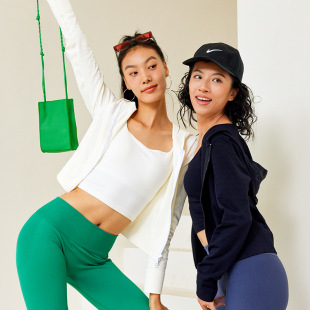 Autumn and Winter Sports Outer Wear Top Long Sleeve Zipper Jacket Tight Cufflinks Gym Hooded Yoga Clothes Women