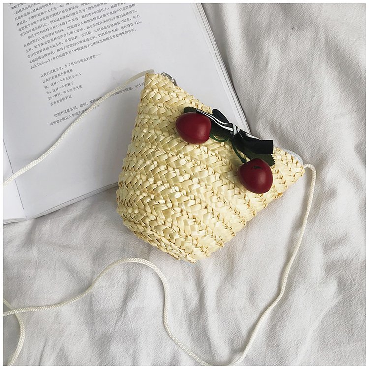 Fabrik Großhandel neue süße Kirsche Stroh Tasche Geldbörse Sommer Crossbody Stroh Tasche gewebte Tasche Urlaub Strandtasche_voghion.com