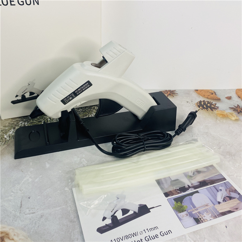 带底座火漆热熔胶胶枪ULCE认证手工防烫嘴充电热熔胶枪保温11mm