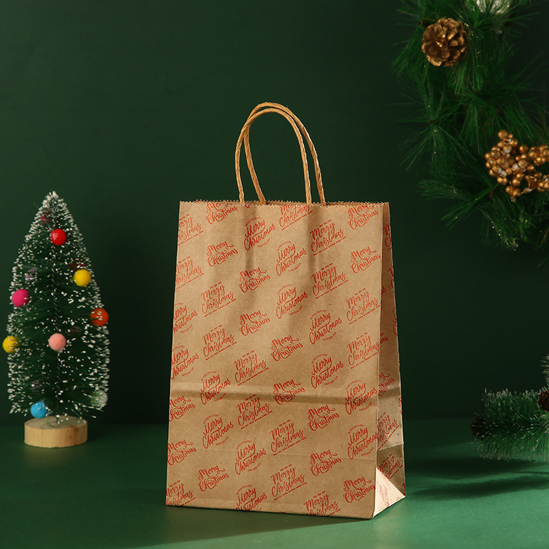 スポット供給パーティークラフト紙包装袋クリスマスクラフト紙袋キャンディー包装袋手提げギフト袋|undefined