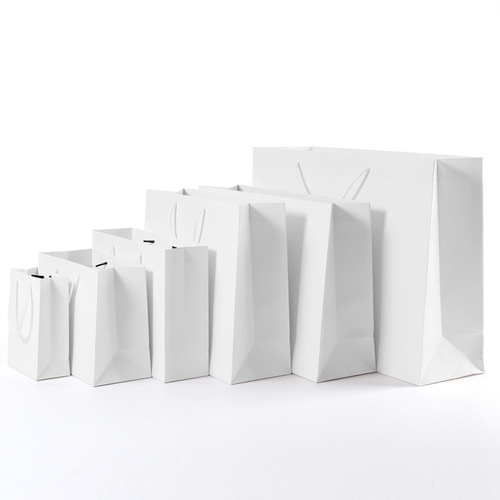 White cardboard handbag gift bag gift bag kraft paper food clothing hand bag jewelry wrapping paper bag wholesale