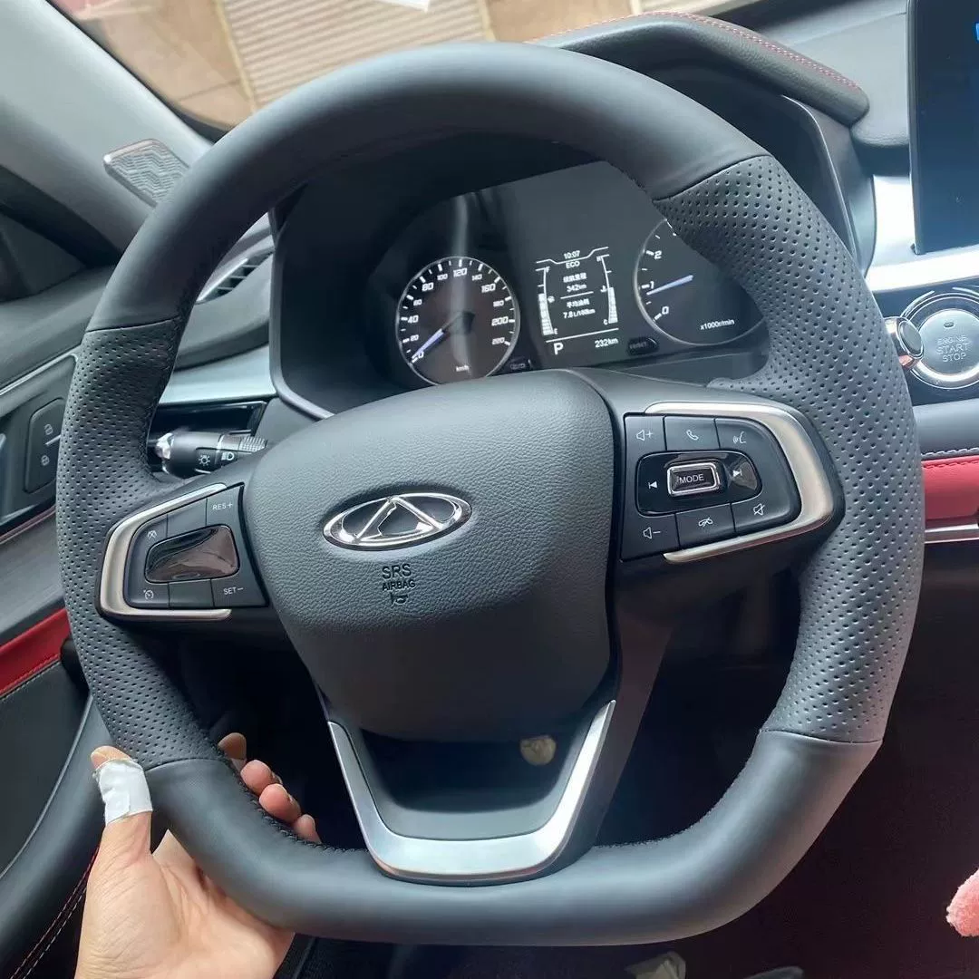 19-20-21-22 Chery Tiggo 7, сшитый вручную чехол на руль, новый Tiggo 8, специальный автомобильный кожаный чехол на руль