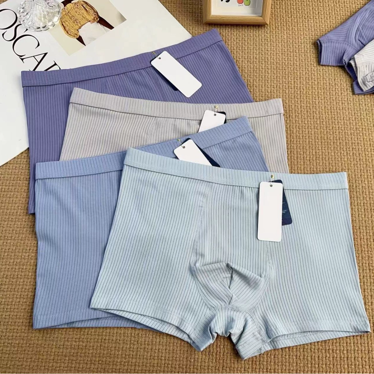 8928 # Бесплатная доставка для одной руки новые хлопковые Модные Полосатые мужские трусы-боксеры Mo мягкие и удобные нежные текстуры