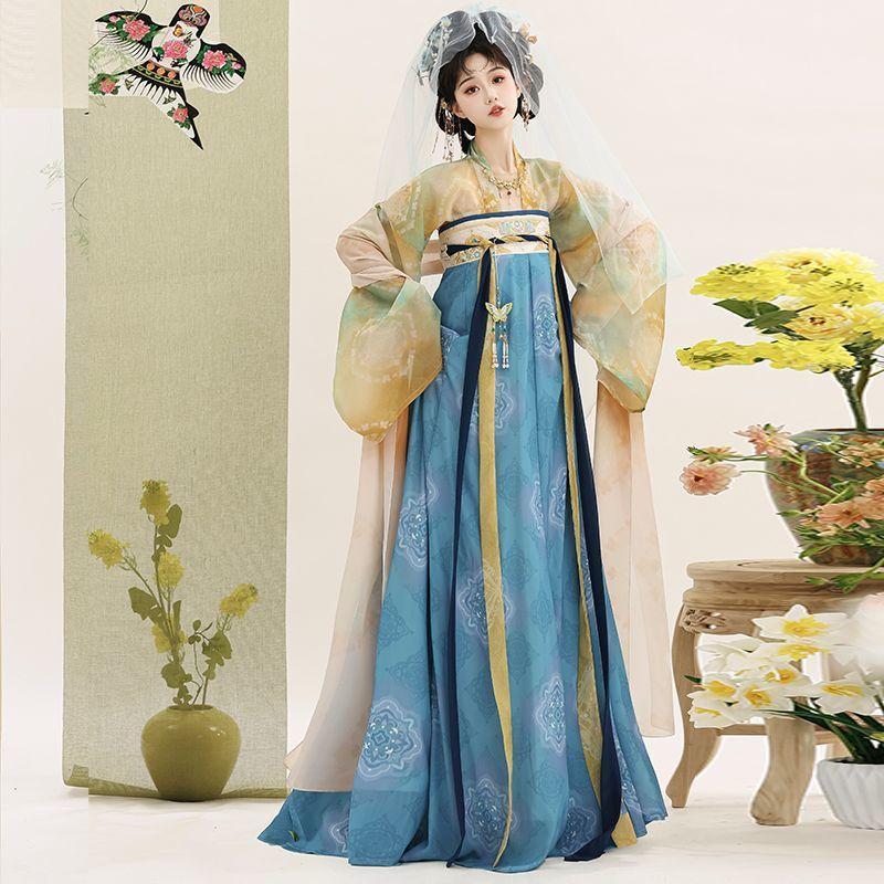 新作【ネオンコート】オリジナル漢服女性復元唐風胸丈スカート花柄国民風デイリーフェアリー春夏スタイル|undefined