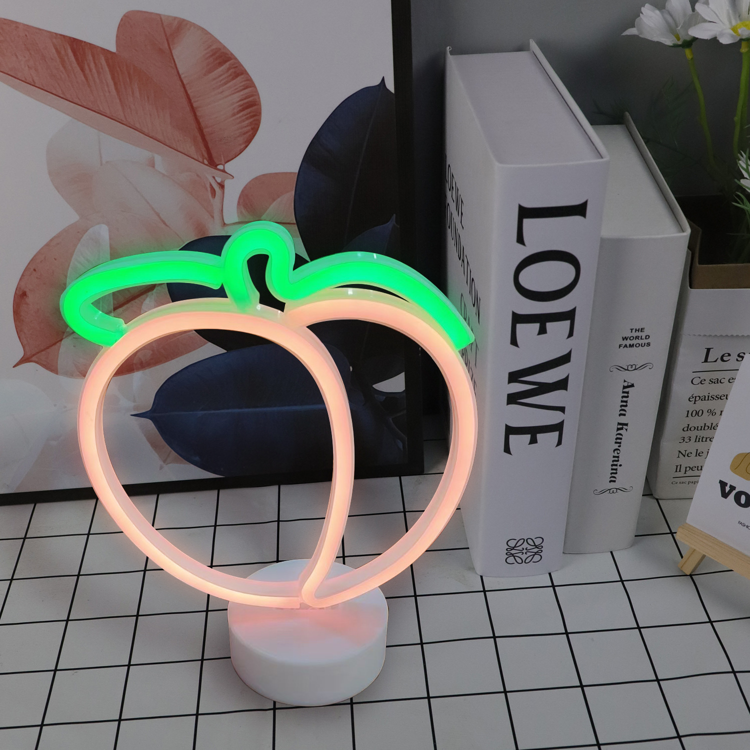 Luz de noche led luz de ambiente creativa forma luz de neón luz de noche nube luna decoración de dormitorio lámpara de mesa USB