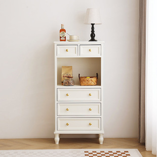 Wholesale French Cream Style Solid Wood Cupboard Bedroom Storage Cabinet American Retro Cabinet Living Room Side Cabinet Drawer Cabinet Bed