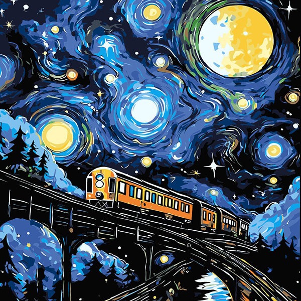 Van Gogh Starlight Castillo digital al óleo de Monet alta sensación de relleno pintura al óleo descompresión pintura artesanal Abstract