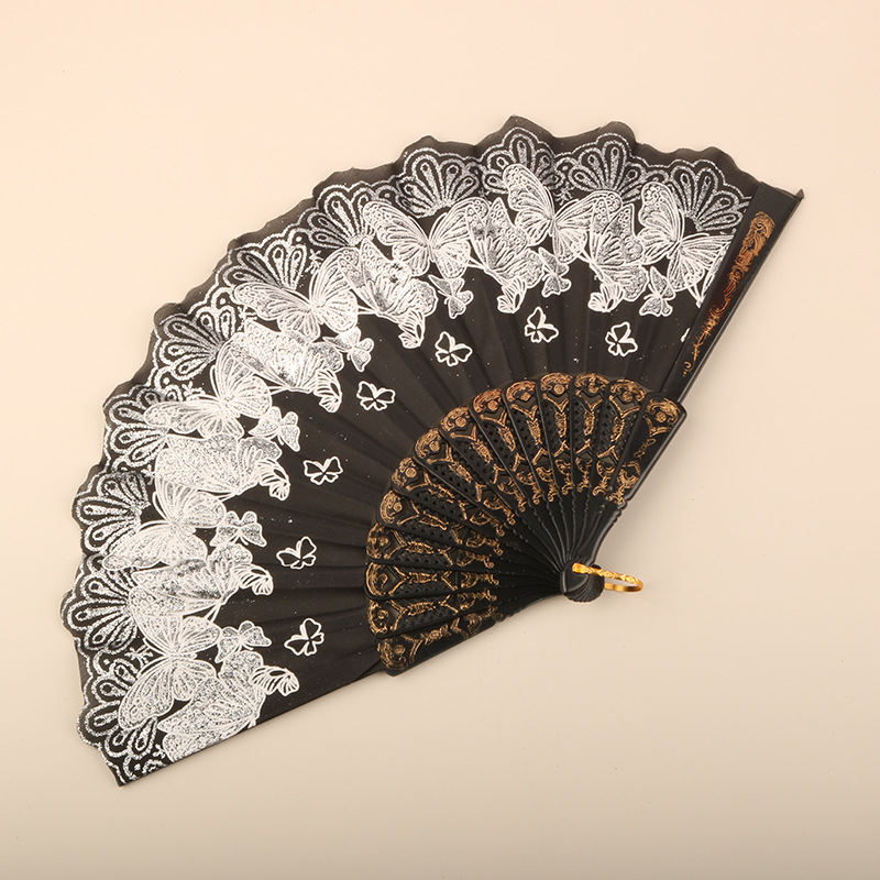 Abanico Plegable de Encaje de Plástico, Estampado, para Danza image 21