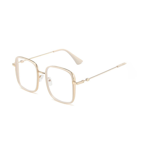 2024 New Anti-blue light glasses, trendy and fashionable candy-colored flat lenses for women, square frames, myopia glasses frames