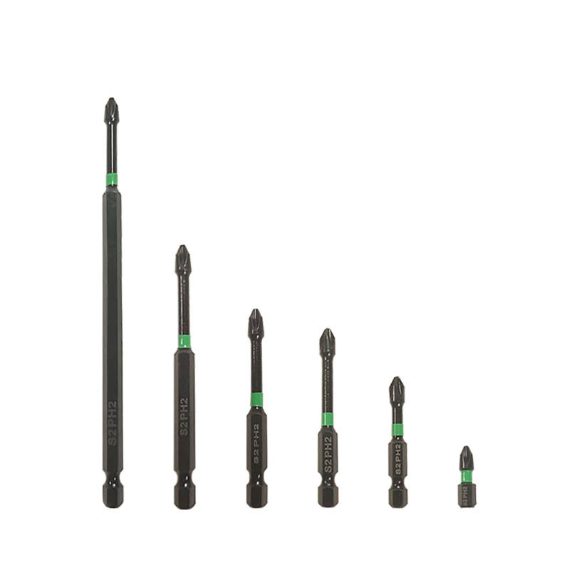 ユンベイクロスビット ブラックインパクトビット リン酸塩処理ブラック 強磁性PH2 シングルビット ドライバービット ビットチップ|undefined