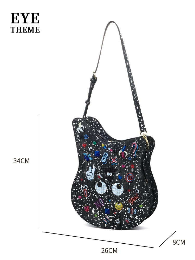 Diseño de estilo de mujer nicho impresión mochila de estilo de calle estudiantes bolsa multipropósito 2753#