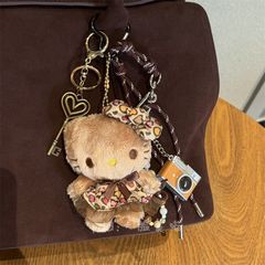 美ラードkittyぬいぐるみバッグストラップキーホルダー漫画ヒョウ柄ぬいぐるみペンダント女の子プレゼント