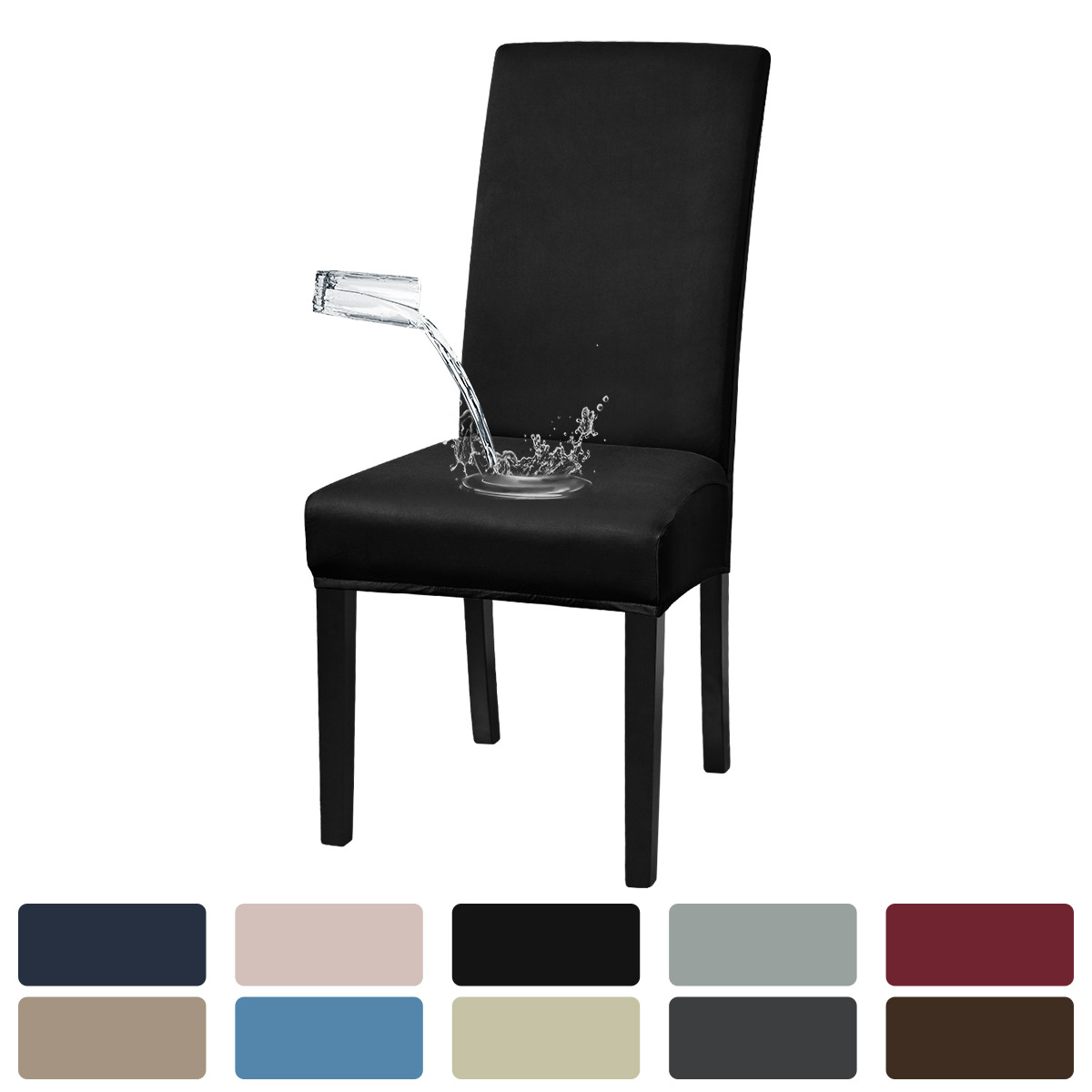 Funda de silla impermeable de seda de leche elástica transfronteriza, cubierta de funda de silla de hotel a prueba de polvo con todo incluido, emisión en stock de TEMU