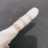 Zirconium, brand ring with stone, Korean style, simple and elegant design, micro incrustation, wholesale, golden color