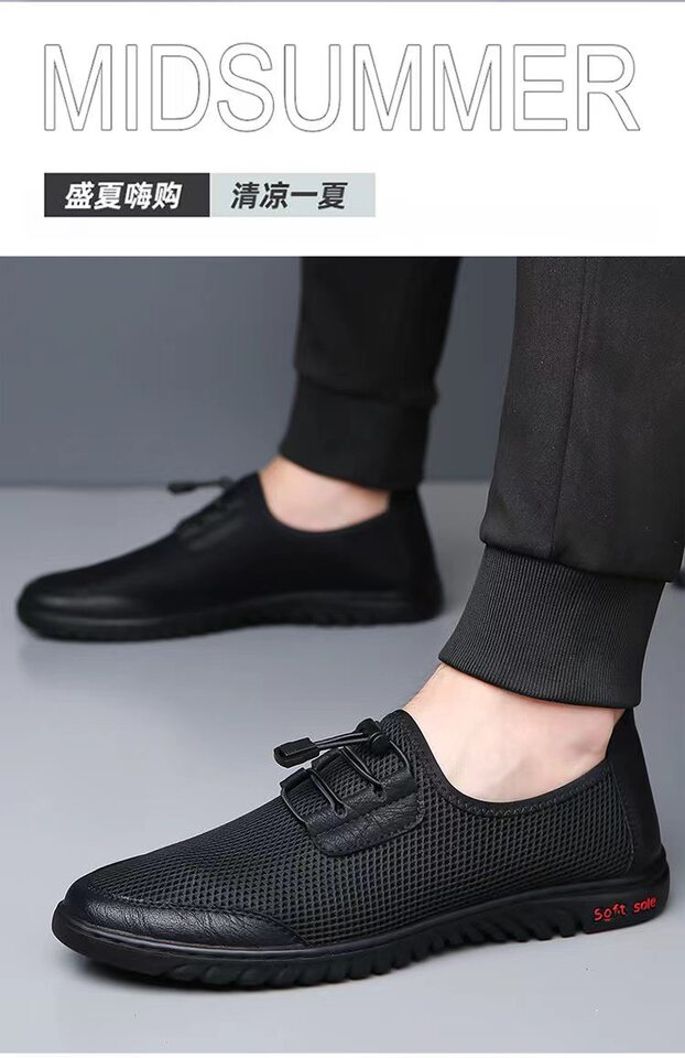 Giày thể thao nam sneaker lười thân lưới dệt kim thoáng khí, đế cao su chống trượt — màu xám, màu đen chi tiết 19