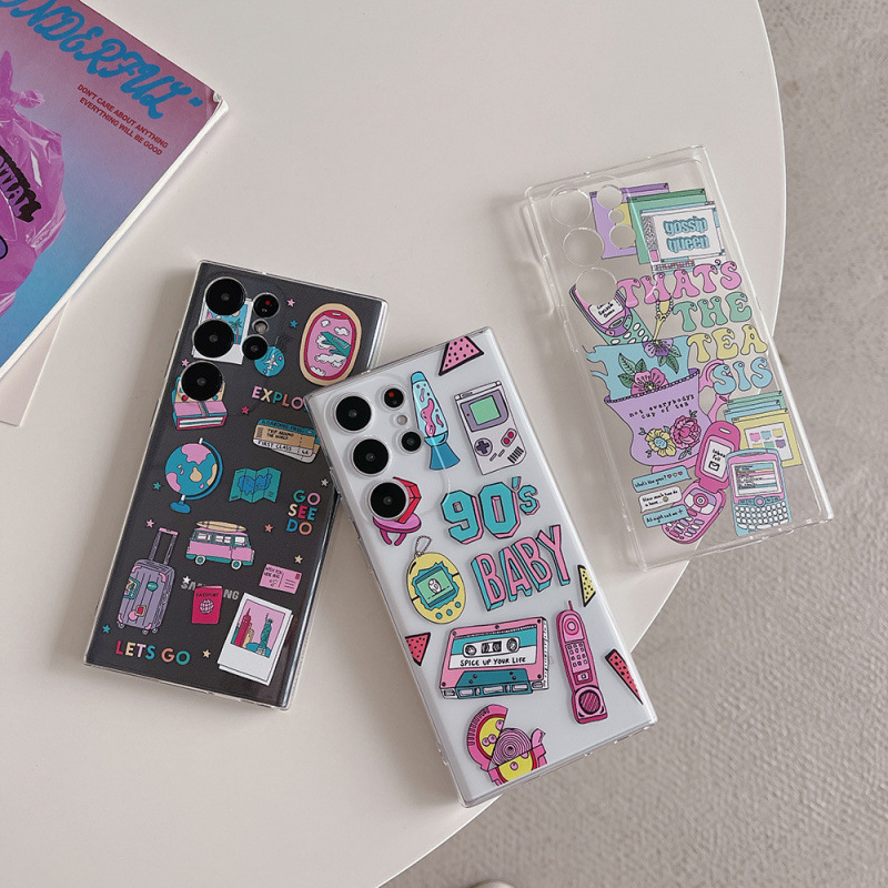 For Samsung S25ultra Apple 16pro 90 Rear Label Phone Case A56A36 Painted TPU Protective Case