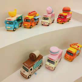 铭源合金车模儿童玩具仿真过家家厨房玩具快餐车汉堡冰淇淋小汽车