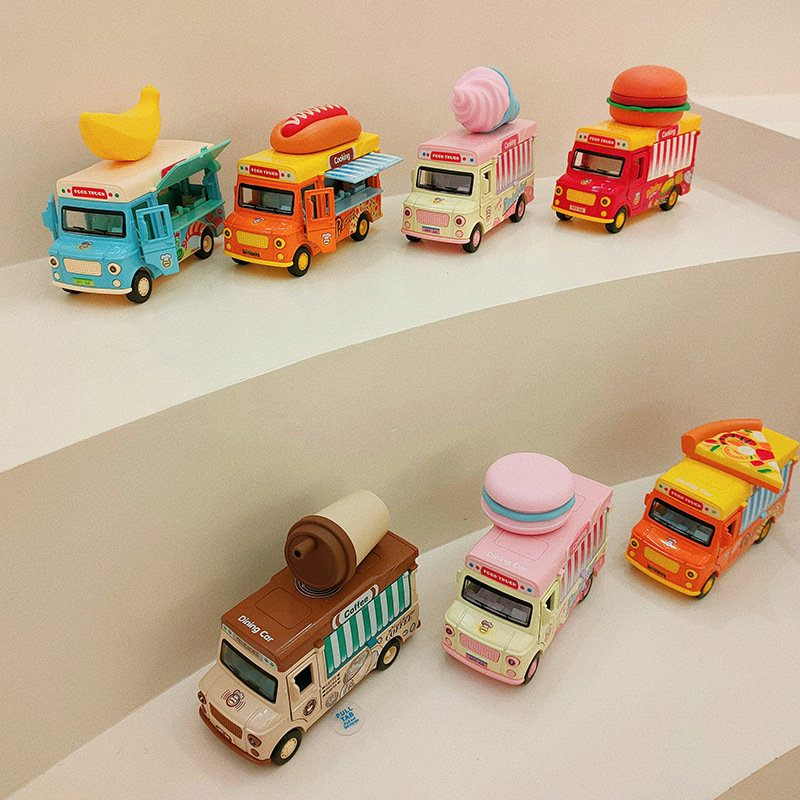 Mingyuan alloy car model children's toys simulation play house kitchen toys fast food car hamburger ice cream car Mingyuan alloy car model children's toys simulation play house kitchen toys fast food car hamburger ice cream car